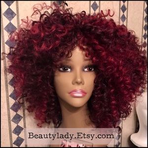 Sexy Curly Cute Jasmine Red Afro Kinky Curly Wig